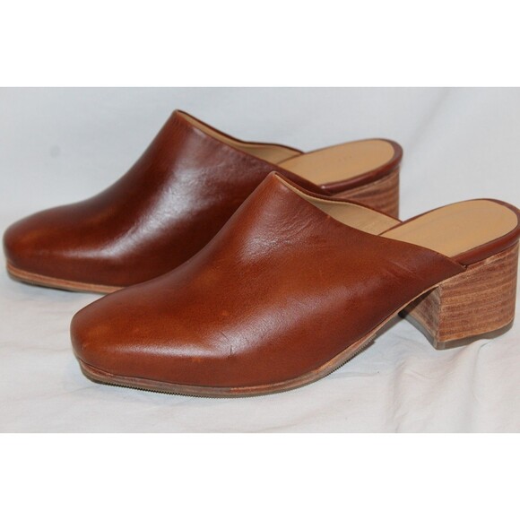 NISOLO WOMEN'S ALL DAY LEATHER HEELED MULE CHCOLATE SZ 7.5 NEW! $170 - Picture 2 of 5